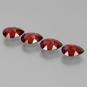 Granato piropo naturale rosso da 2,86 ct, taglio a pera, VVS-VS