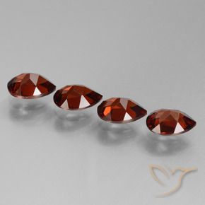 Gemme di Granato Piropo Ribes Rosso naturale da 3.72 ct, Forma a pera, VVS-VS