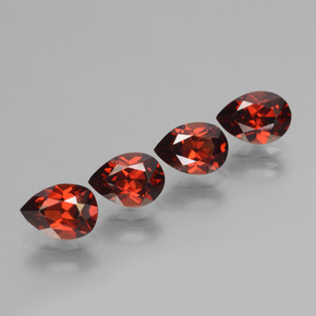 Granato piropo naturale rosso da 3,76 ct, taglio a pera, VVS-VS