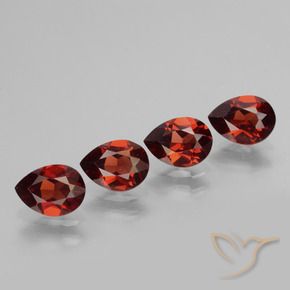 Gemme di Granato Piropo Rosso Merlot naturale da 3.44 ct, Forma a pera, VS