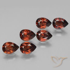 Gemme di Granato Piropo Rosso scuro naturale da 5.16 ct, Forma a pera, VS
