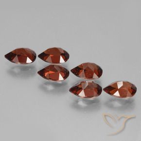 Gemme di Granato Piropo Rosso scuro naturale da 5.16 ct, Forma a pera, VS