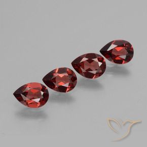 Gemme di granato piropo rosso scuro naturale da 3,06 ct, taglio a pera, VVS-VS