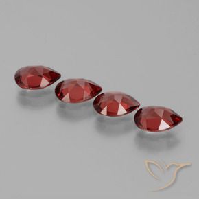 Gemme di granato piropo rosso scuro naturale da 3,06 ct, taglio a pera, VVS-VS