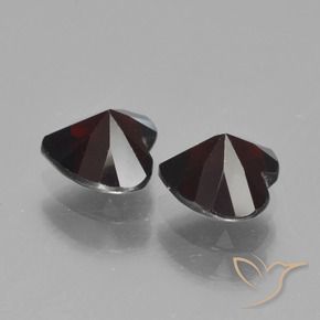 Gemme di Granato Piropo Rosso nerastro naturale da 1.89 ct, Cuore, VVS-VS