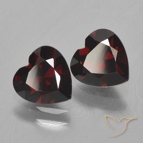 Gemme di Granato Piropo Rosso nerastro naturale da 1.71 ct, Cuore, VVS-VS