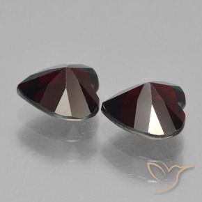 Gemme di Granato Piropo Rosso nerastro naturale da 1.71 ct, Cuore, VVS-VS