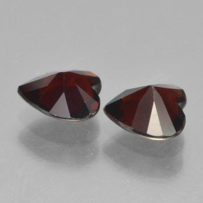 Granato piropo naturale rosso da 1,53 ct, a forma di cuore, VVS-VS