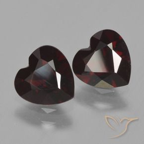 Gemme di Granato Piropo Rosso scuro naturale da 1.70 ct, Cuore, VVS-VS