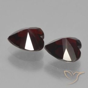 Gemme di Granato Piropo Rosso scuro naturale da 1.70 ct, Cuore, VVS-VS