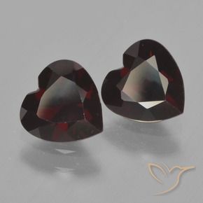 Gemme di Granato Piropo Rosso scuro naturale da 1.71 ct, Cuore, VVS-VS