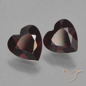 Gemme di Granato Piropo Rosso scuro naturale da 1.49 ct, Cuore, VVS-VS
