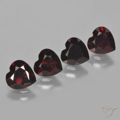 3.82ctw Naturale Rosso scuro Granato Piropo, Cuore, VVS-VS