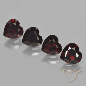 Gemme di Granato Piropo Rosso scuro naturale da 3.82 ct, Cuore, VVS-VS