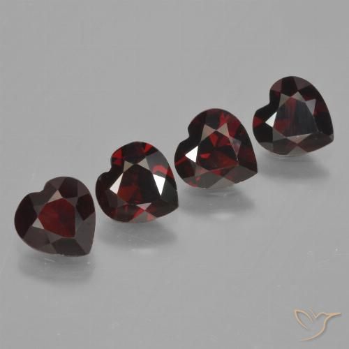 2.91ctw Naturale Rosso nerastro Granato Piropo, Cuore, VVS-VS