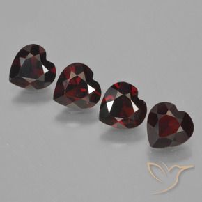 Gemme di Granato Piropo Rosso nerastro naturale da 2.91 ct, Cuore, VVS-VS