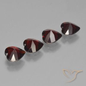 Gemme di Granato Piropo Rosso nerastro naturale da 2.91 ct, Cuore, VVS-VS
