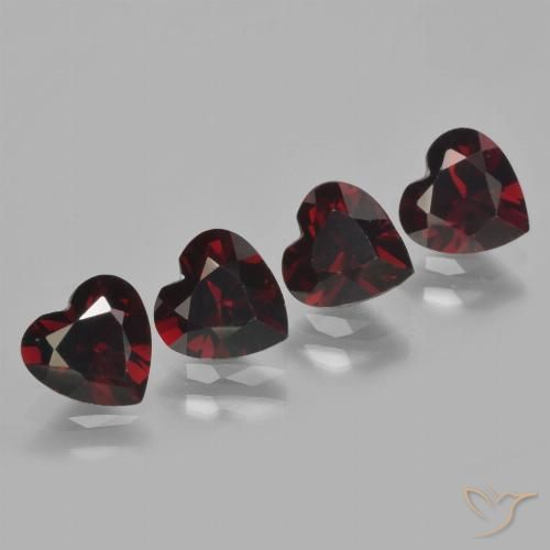 3.38ctw Naturale Rosso nerastro Granato Piropo, Cuore, VVS-VS
