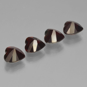 Gemme di Granato Piropo Rosso nerastro naturale da 3.52 ct, A forma di cuore, VVS-VS