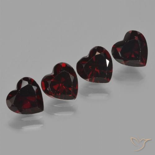 3.81ctw Naturale Rosso nerastro Granato Piropo, Cuore, VVS-VS