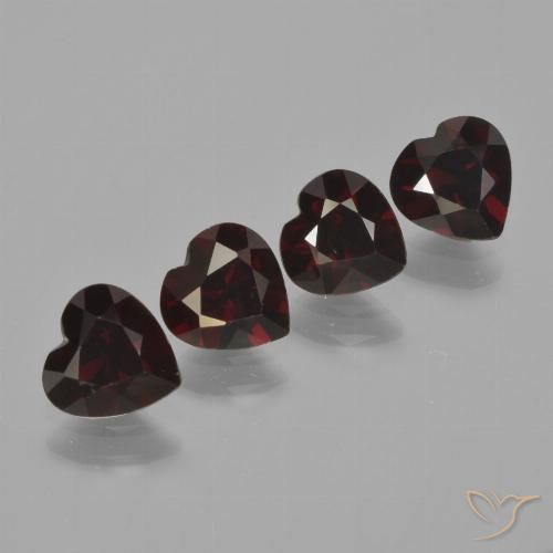 3.17ctw Naturale Rosso scuro Granato Piropo, Cuore, VVS-VS