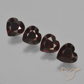 Gemme di Granato Piropo Rosso scuro naturale da 3.17 ct, Cuore, VVS-VS