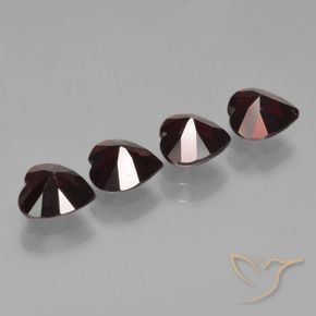 Gemme di Granato Piropo Rosso scuro naturale da 3.17 ct, Cuore, VVS-VS