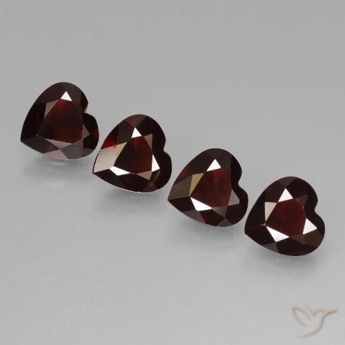 2.84ctw Naturale Rosso scuro Granato Piropo, Cuore, VVS-VS