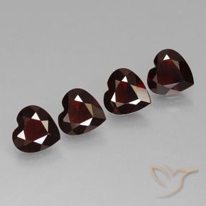 Gemme di Granato Piropo Rosso scuro naturale da 2.84 ct, Cuore, VVS-VS