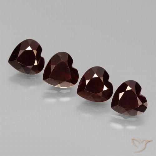 3.50ctw Naturale Rosso scuro Granato Piropo, Cuore, VVS-VS