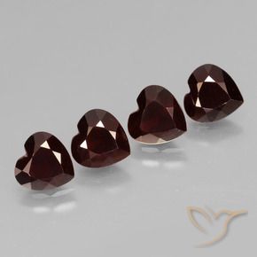 Gemme di Granato Piropo Rosso scuro naturale da 3.50 ct, Cuore, VVS-VS