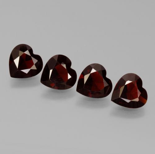 Gemme di Granato Piropo Rosso scuro naturale da 2.99 ct, A forma di cuore, VVS-VS