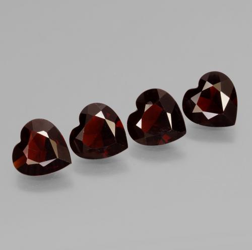 Gemme di Granato Piropo Rosso scuro naturale da 2.99 ct, A forma di cuore, VVS-VS