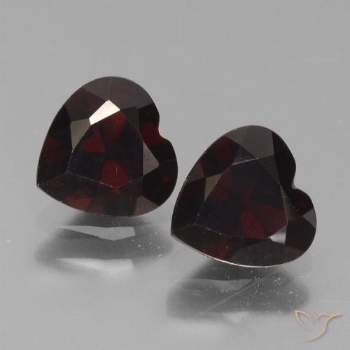 1.82ctw Naturale Rosso nerastro Granato Piropo, Cuore, VVS-VS