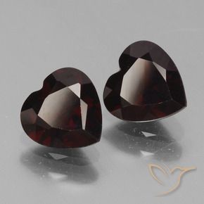 Gemme di Granato Piropo Rosso nerastro naturale da 1.82 ct, Cuore, VVS-VS