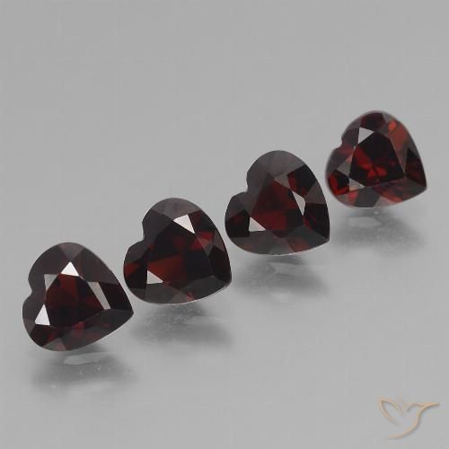 3.32ctw Naturale Rosso scuro Granato Piropo, Cuore, VVS-VS