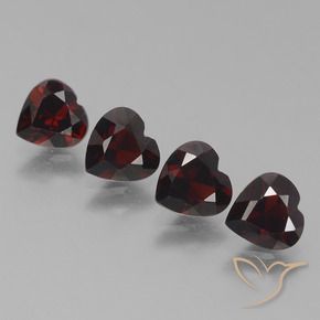Gemme di Granato Piropo Rosso scuro naturale da 3.32 ct, Cuore, VVS-VS