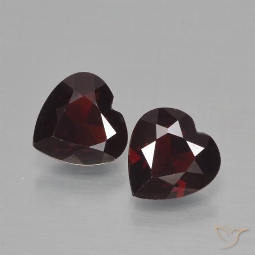 1.52ctw Naturale Rosso nerastro Granato Piropo, Cuore, VVS-VS