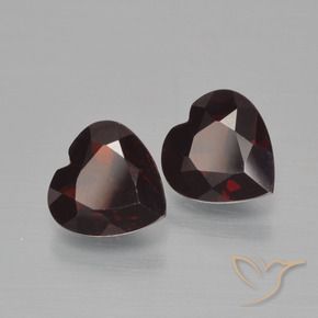 Gemme di Granato Piropo Rosso nerastro naturale da 1.52 ct, Cuore, VVS-VS