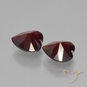 Gemme di Granato Piropo Rosso nerastro naturale da 1.52 ct, Cuore, VVS-VS