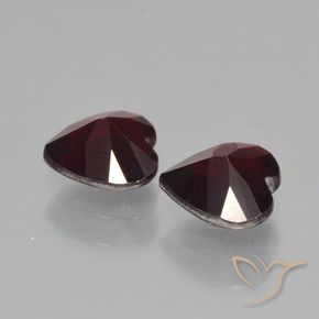 Gemme di Granato Piropo Rosso scuro naturale da 1.76 ct, Cuore, VVS-VS