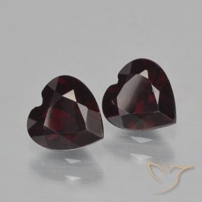 Gemme di Granato Piropo Rosso scuro naturale da 1.83 ct, A forma di cuore, VVS-VS