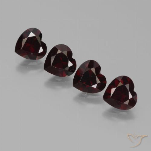 3.52ctw Naturale Rosso scuro Granato Piropo, Cuore, VVS-VS