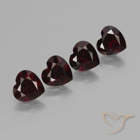 Gemme di Granato Piropo Rosso scuro naturale da 3.52 ct, Cuore, VVS-VS