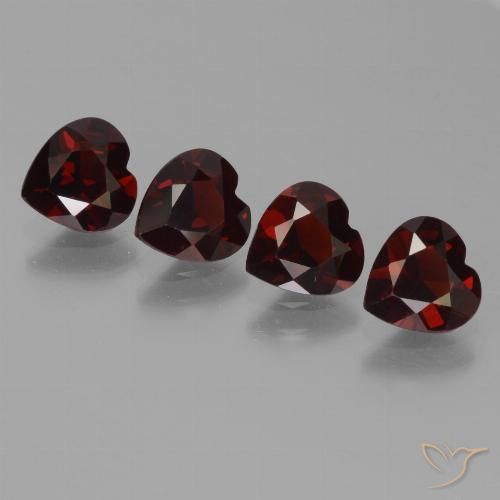 3.02ctw Naturale Rosso nerastro Granato Piropo, Cuore, VVS-VS