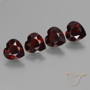 Gemme di Granato Piropo Rosso nerastro naturale da 3.02 ct, Cuore, VVS-VS