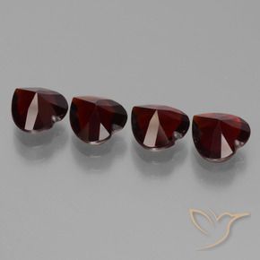 Gemme di Granato Piropo Rosso nerastro naturale da 3.02 ct, Cuore, VVS-VS