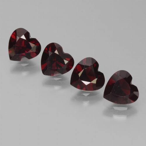 Gemme di Granato Piropo Rosso nerastro naturale da 3.12 ct, A forma di cuore, VVS-VS