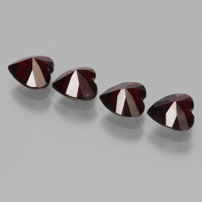 Gemme di Granato Piropo Rosso nerastro naturale da 3.12 ct, A forma di cuore, VVS-VS