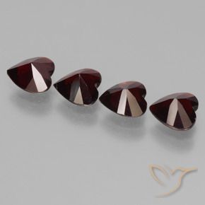 Gemme di Granato Piropo Rosso scuro naturale da 2.98 ct, A forma di cuore, VVS-VS